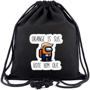 Bolsa con cordones orange is sus vote him out Among Us