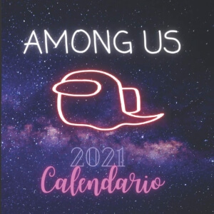 Calendario 2021 fantasma fondo con estrellas Among Us