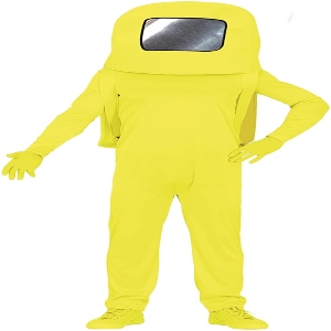 Disfraz de un personaje amarillo de Among Us