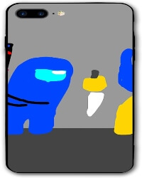 Funda movil iphone 7 y 8 personaje azul dibujado Among Us