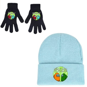 Guantes y gorros personaje discuss Among Us