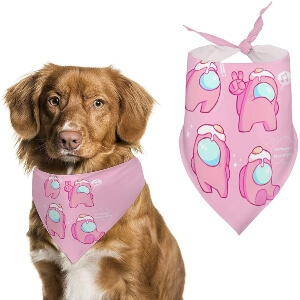 Pañuelo rosa de Among Us para mascotas